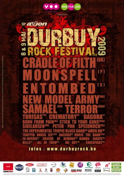 Durbuy Rock Festival @ Bomal-sur-Ourthe (Durbuy, Belgique) les 8 et 9 Mai 2009