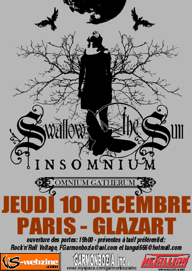 Swallow The Sun + Insomnium + Omnium Gatherum @ Glazart (Paris), le 10 Décembre 2009