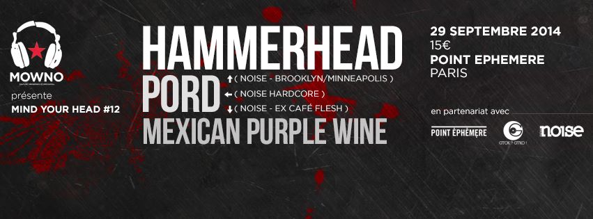 Hammerhead + Pord + Mexican Purple Wine @ Point Ephémére (Paris), le 29 Septembre 2014