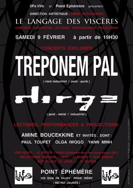 Treponem Pal + Dirge @ Point Ephémère (Paris), le 09 Février 2013