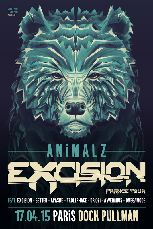 Animalz Party: Excision @ Docks d’Aubervilliers (Paris), le 17 Avril 2015