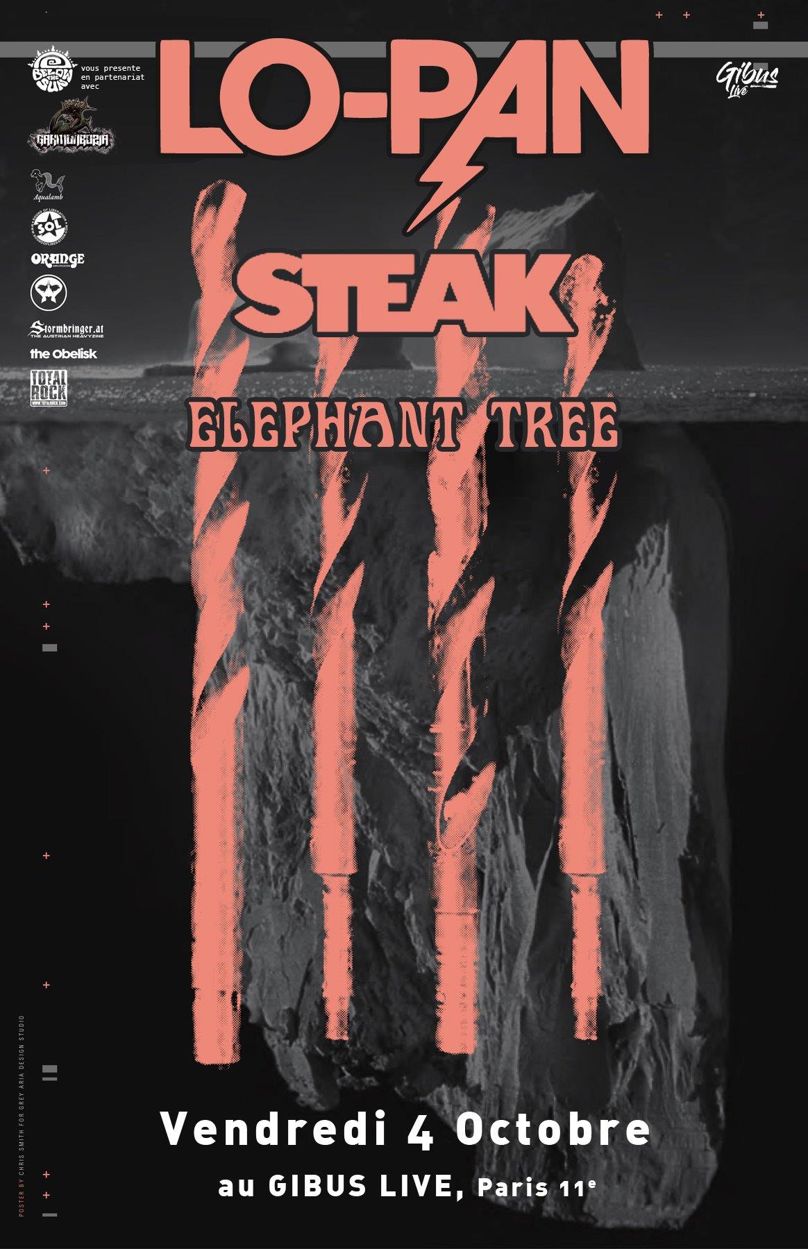 Lo-Pan + Steak + Elephant Tree @ Gibus (Paris), le 4 Octobre 2019