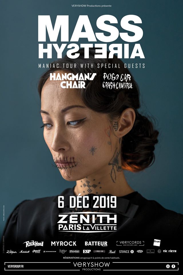 Mass Hysteria + Hangman’s Chair @ Zénith (Paris), le 6 Décembre 2019