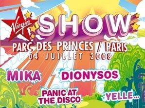 Virgin Show : Mika + Dionysos @ Parc des Princes (Paris), 4 Juillet 2008
