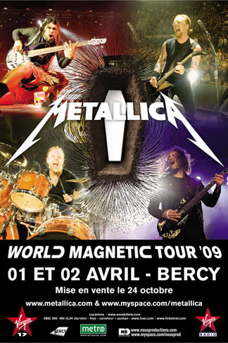Metallica + Machine Head + The Sword @ Bercy (Paris), les 01 et 02 Avril 2009