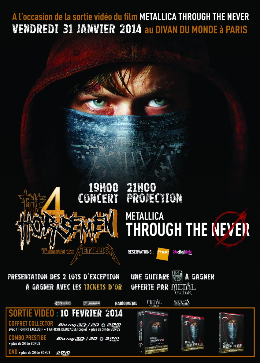 The 4 Horsemen + Metallica « Through The Never » au Divan du Monde (Paris), le 31 Janvier 2014