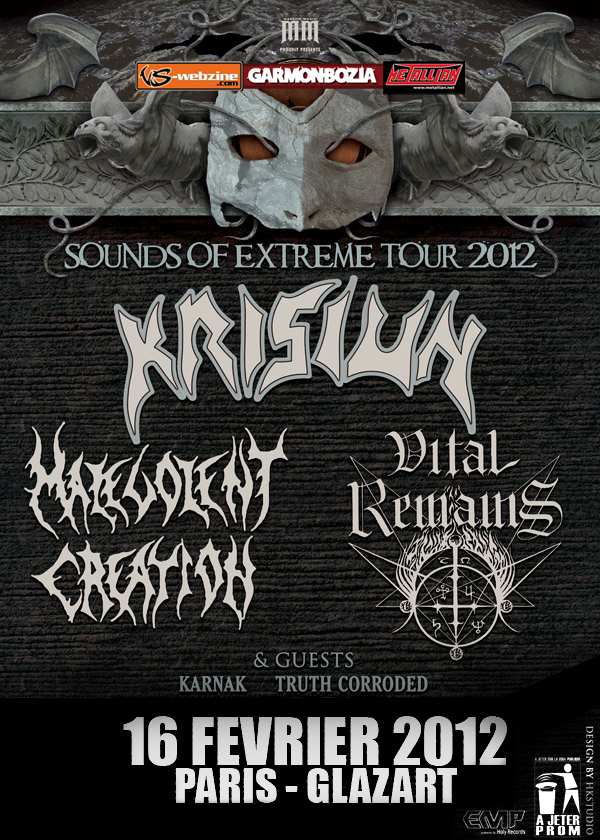 Krisiun + Malevolent Creation + Vital Remains @ Glazart (Paris), le 16 Février 2012