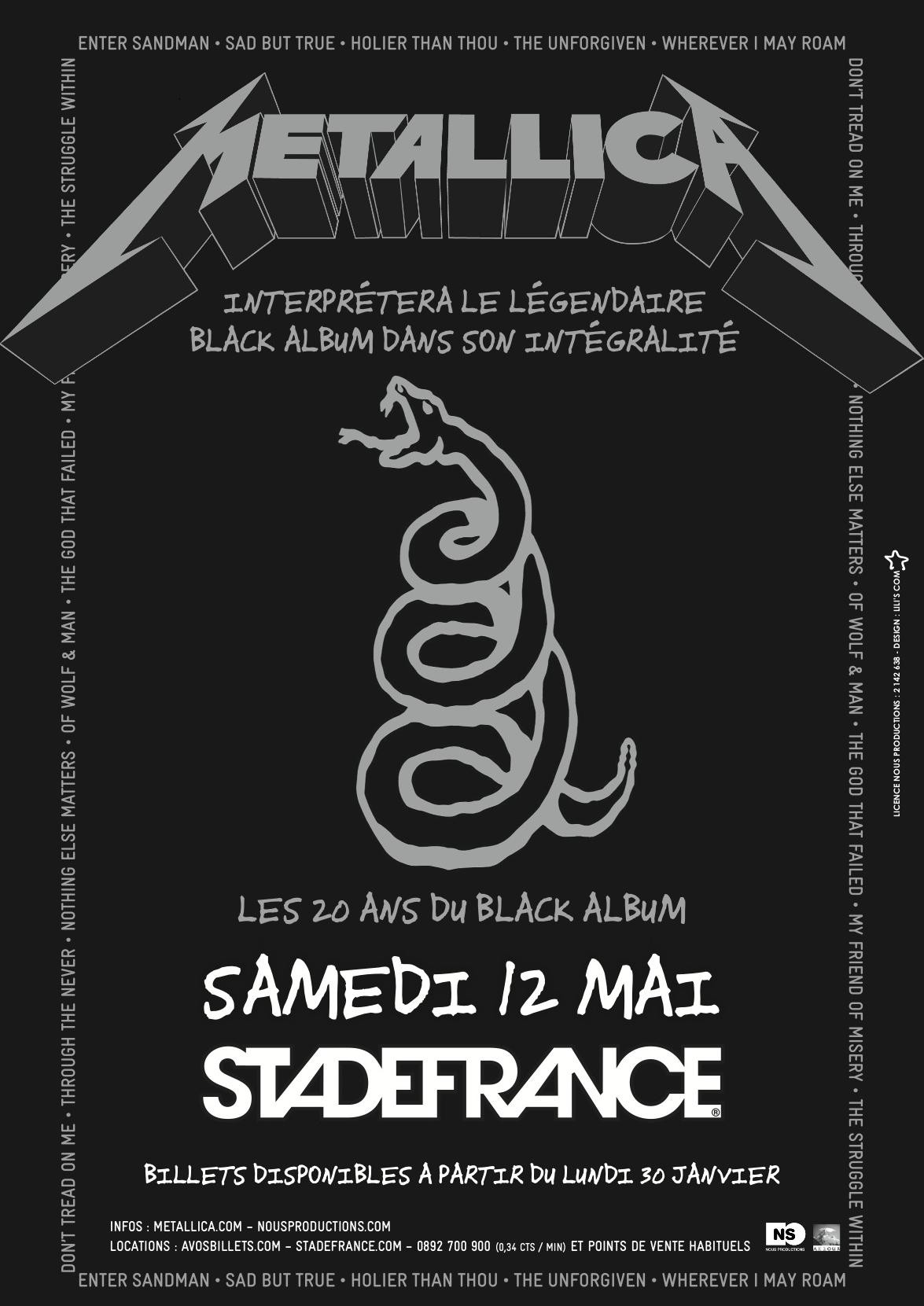 Metallica + The Kills + Gojira @ Stade de France (Paris), le 12 Mai 2012