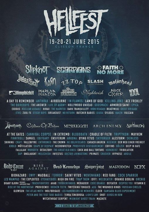 Hellfest 2015 @ Clisson, du 19 au 21 Juin 2015