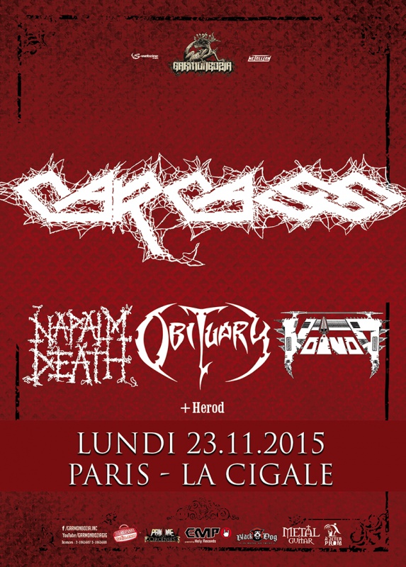 Obituary + Napalm Death @ Cigale (Paris), le 23 Novembre 2015