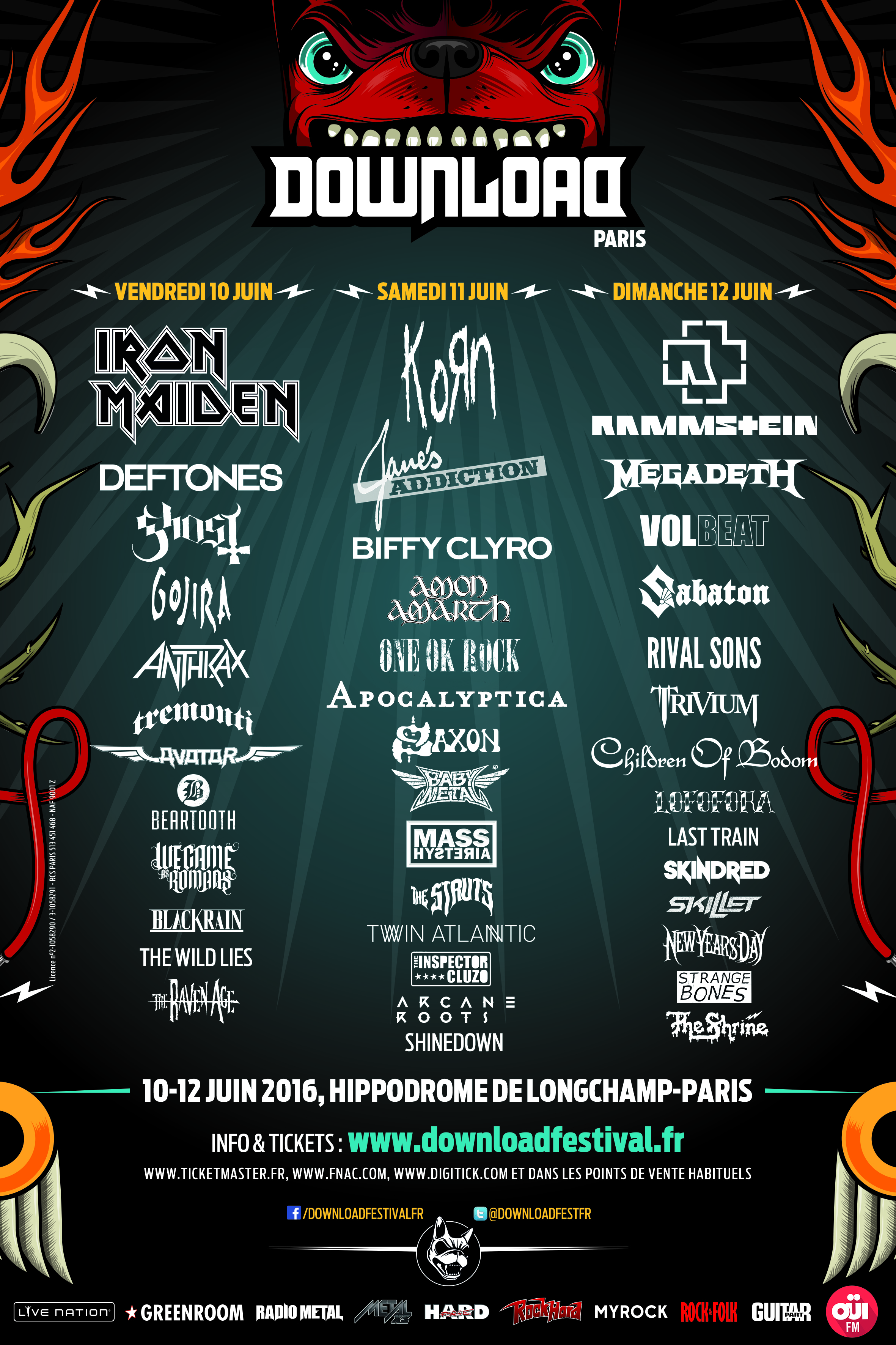 Download Festival France @ Hippodrome de Longchamp (Paris), le 12 Juin 2016