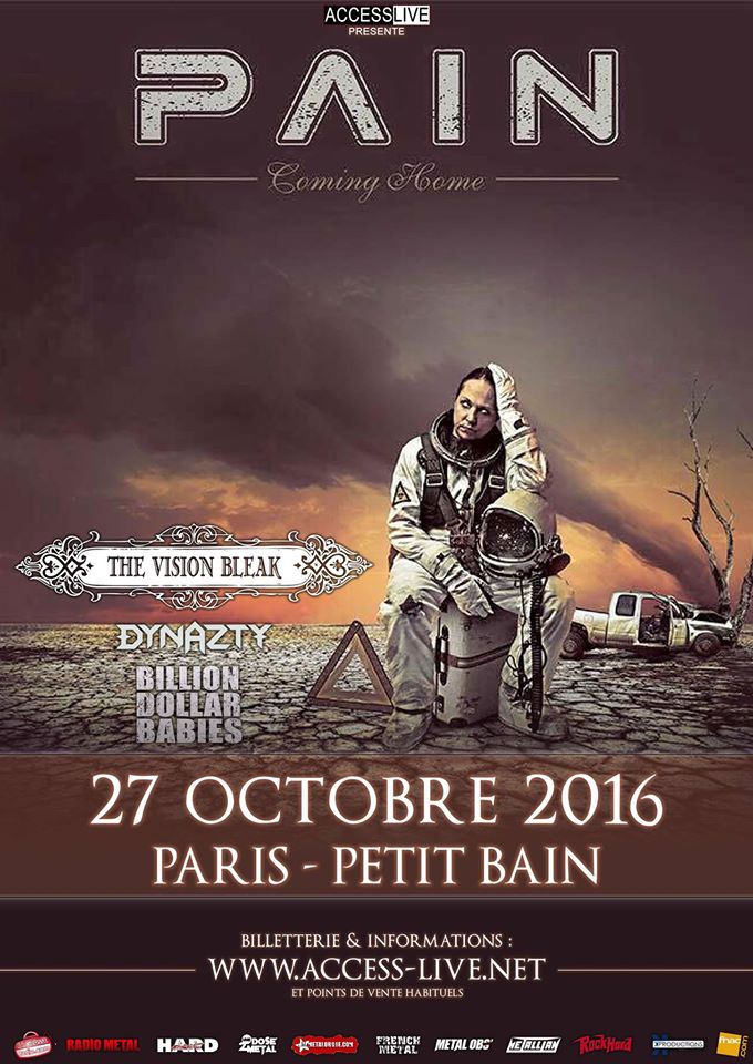 Pain + The Vision Bleak + Dynazty + Billion Dollar Babies @ Petit Bain (Paris), le 27 Octobre 2016