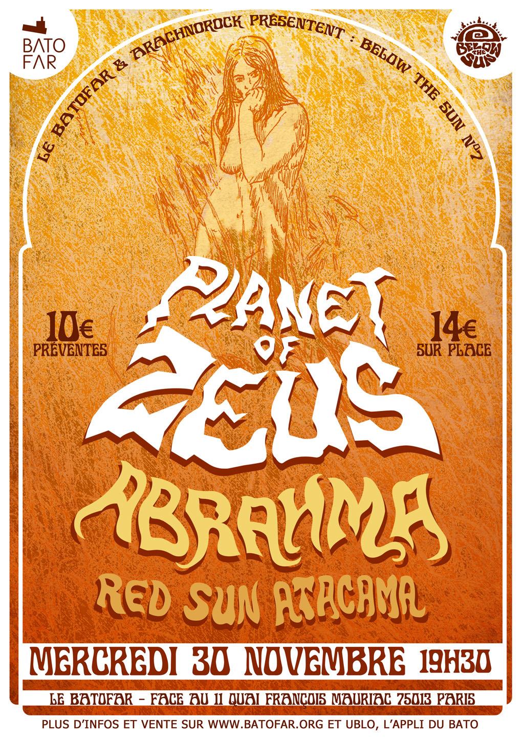 Planet Of Zeus + Abrahma + Red Sun Acatama @ Batofar (Paris), le 30 Novembre 2016