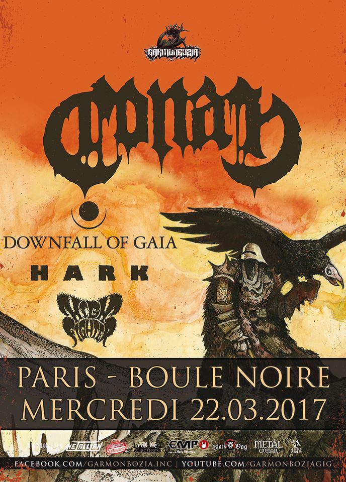 Conan + Downfall Of Gaia + Hark @ Boule Noire (Paris), le 22 Mars 2017