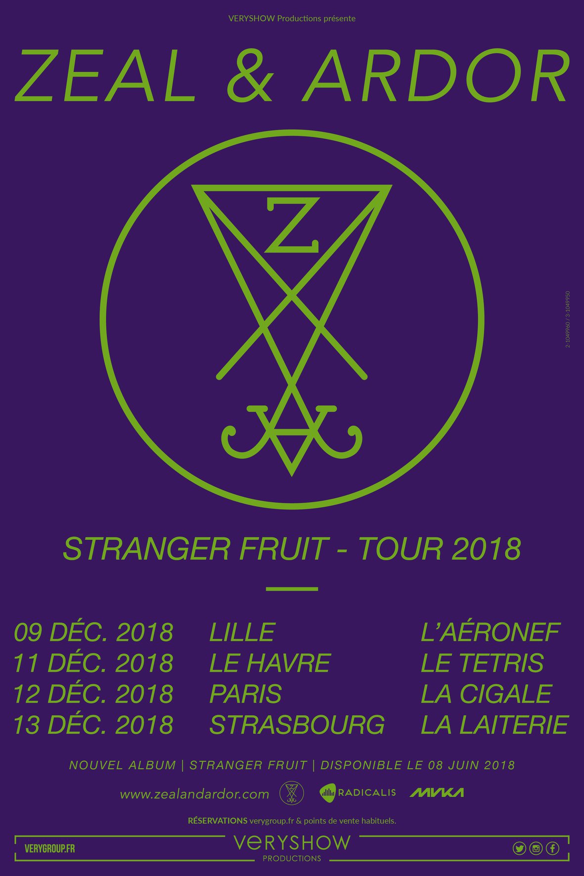 Zeal & Ardor + Hangman’s Chair @ la Cigale (Paris), le 12 Décembre 2018