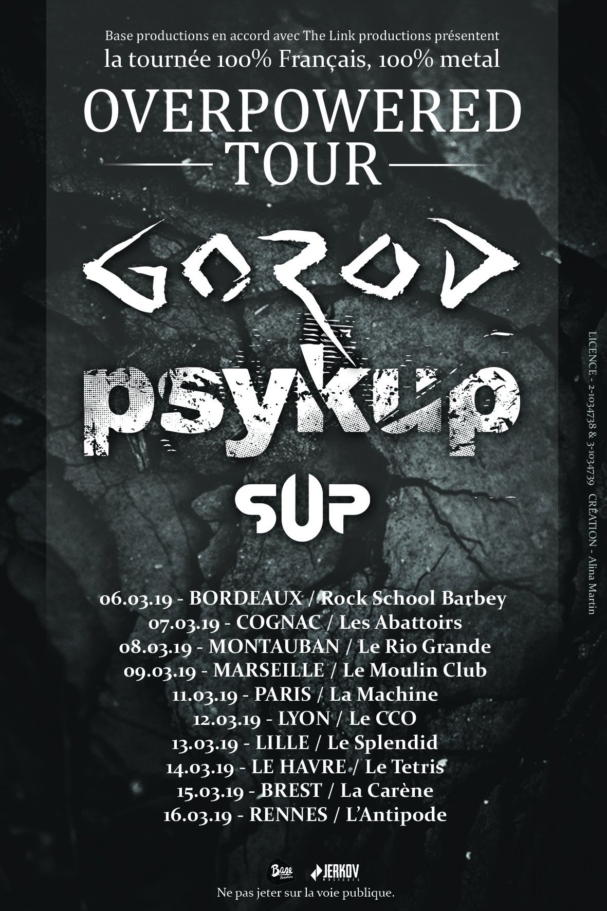 Gorod + SUP + Psykup @ la Machine du Moulin Rouge (Paris), le 11 Mars 2019