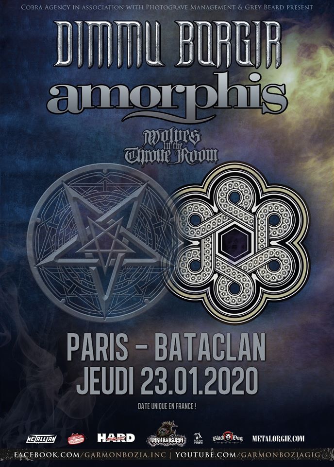 Dimmu Borgir + Amorphis + Wolves In The Throne Room @ Bataclan (Paris) le 23 Janvier 2020