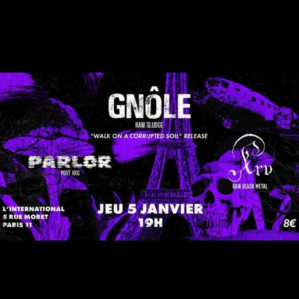 Parlor + Gnôle + Krv @ L’international (Paris), le 5 Janvier 2023
