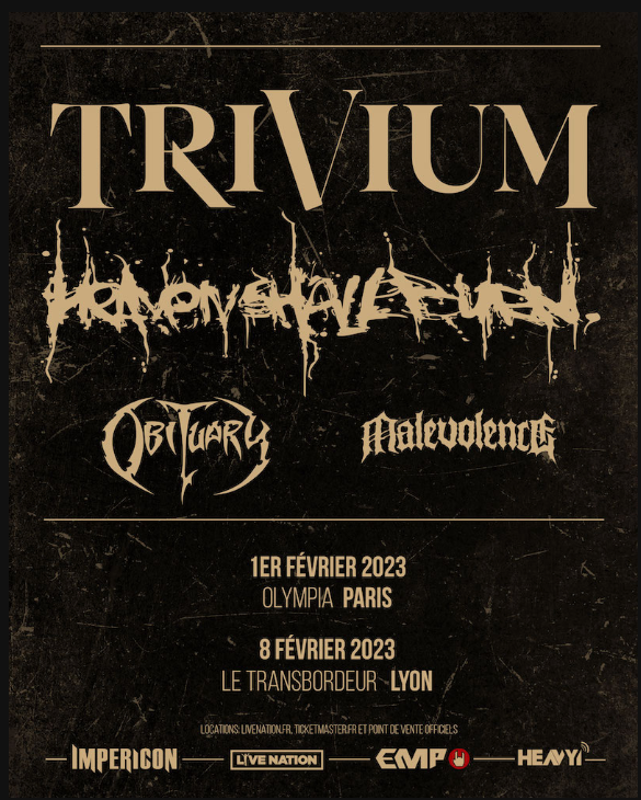 Heaven Shall Burn + Obituary @ Olympia (Paris), le 1er Février 2023