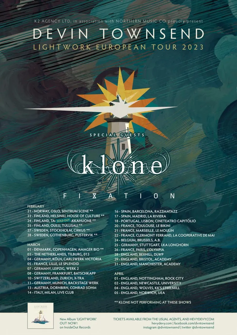 Devin Townsend + Klone + Fixation @ L’Olympia (Paris), le 26 mars 2023