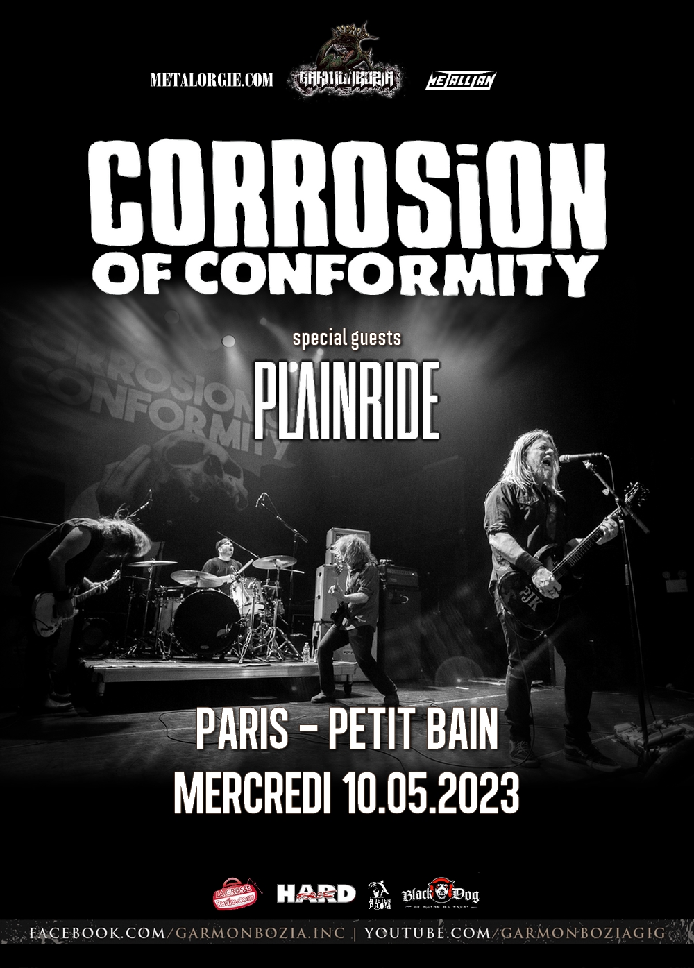 Corrosion Of Conformity + Plainride @ Petit Bain (Paris), le 10 Mai 2023