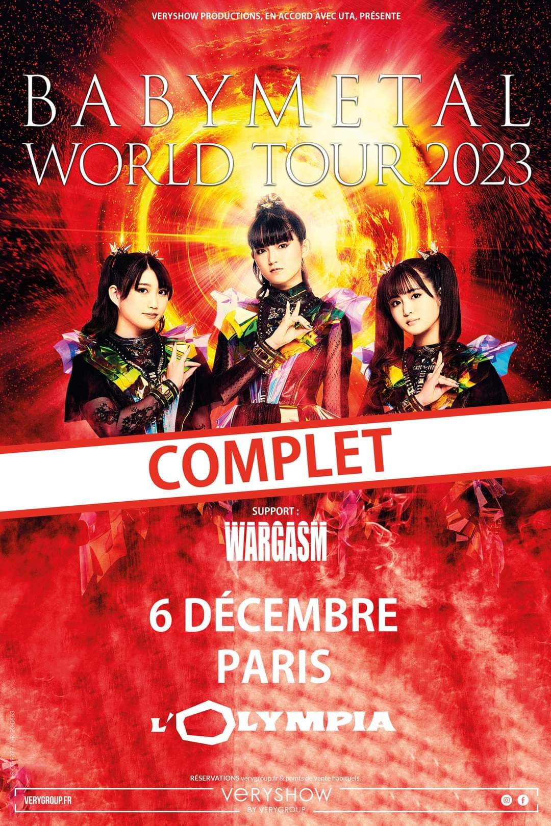 Babymetal @ L’Olympia (Paris), le 6 Décembre 2023